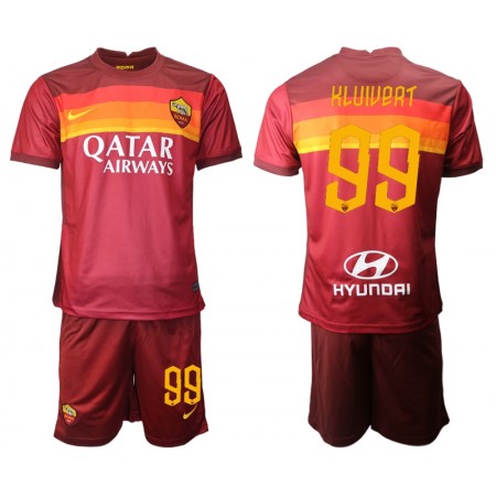 Jalkapallo Peliasut AS Roma Justin Kluivert 99 Lasten Kotipaita 2020-2021 Lyhythihainen